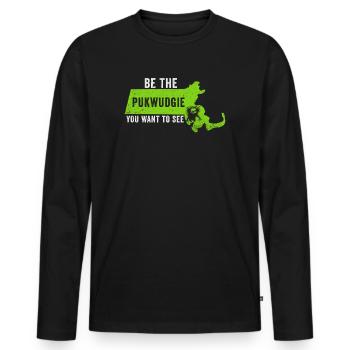 Pukwudgie Cryptid Folklore Myths - Men's Premium Organic Long Sleeve Shirt - black - Front - Nico (187cm)