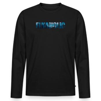 Elk Hunting Elkaholic Hunters - Men's Premium Organic Long Sleeve Shirt - black - Front - Nico (187cm)