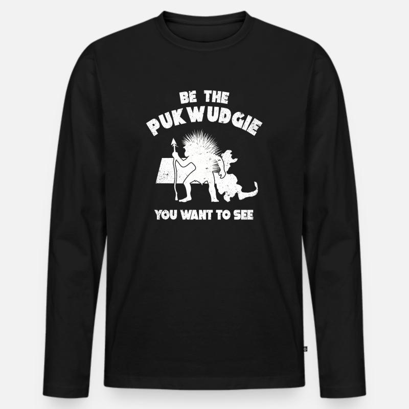 Pukwudgie Kryptide Folklore Mythen - Männer Premium Bio Langarmshirt - Schwarz