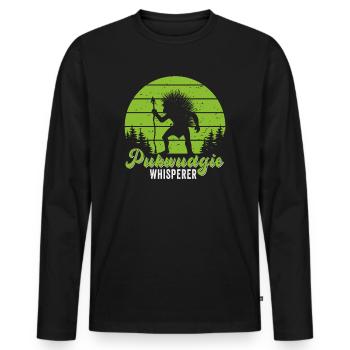 Pukwudgie Cryptid Folklore Myths - Men's Premium Organic Long Sleeve Shirt - black - Front - Nico (187cm)