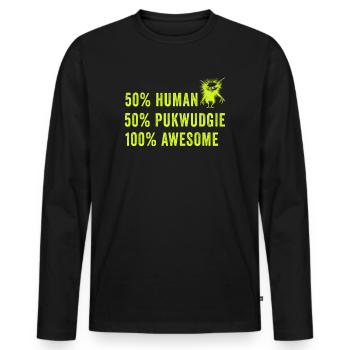 Pukwudgie Cryptid Folklore Myths - Men's Premium Organic Long Sleeve Shirt - black - Front - Nico (187cm)