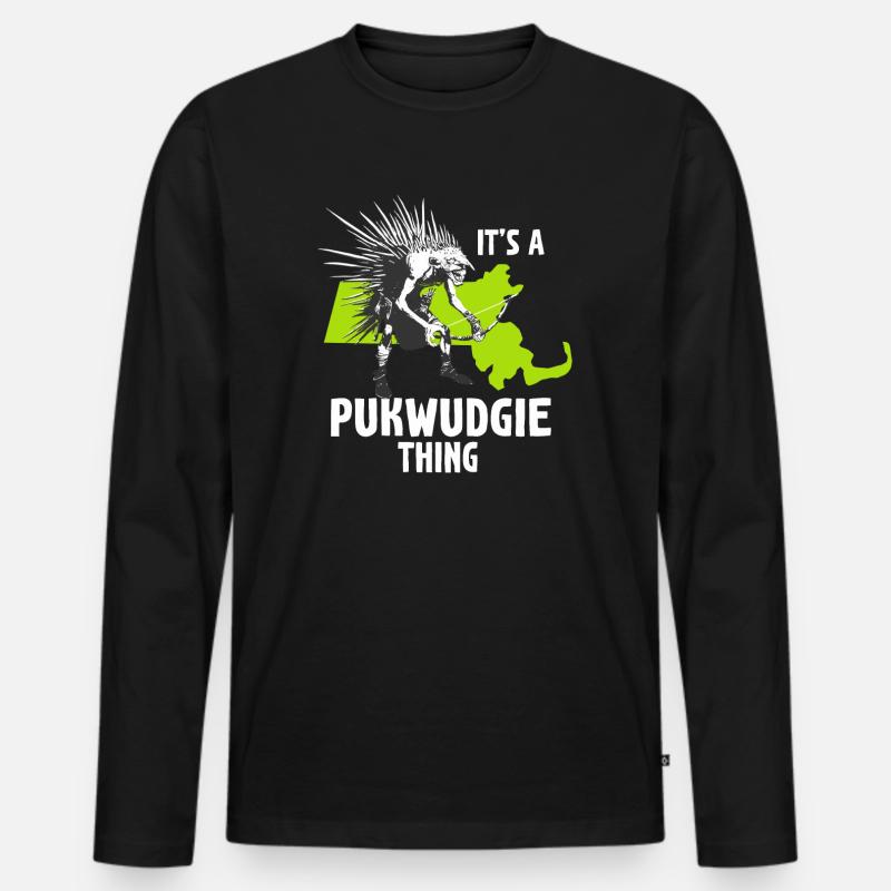 Pukwudgie Kryptide Folklore Mythen - Männer Premium Bio Langarmshirt - Schwarz