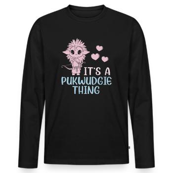 Pukwudgie Cryptid Folklore Myths - Men's Premium Organic Long Sleeve Shirt - black - Front - Nico (187cm)