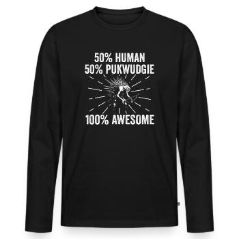 Pukwudgie Cryptid Folklore Myths - Men's Premium Organic Long Sleeve Shirt - black - Front - Nico (187cm)
