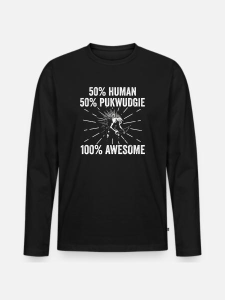 Pukwudgie Cryptid Folklore Myths - Men's Premium Organic Long Sleeve Shirt - black