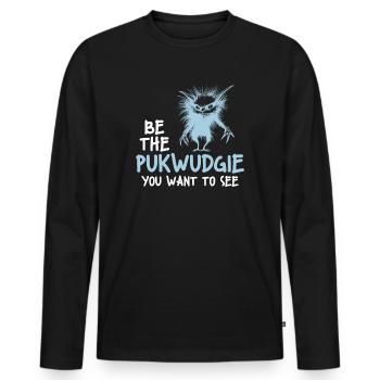 Pukwudgie Kryptide Folklore Mythen - Männer Premium Bio Langarmshirt - Schwarz - Vorne - Nico (187cm)