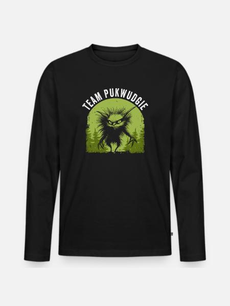 Pukwudgie Cryptid Folklore Myths - Men's Premium Organic Long Sleeve Shirt - black