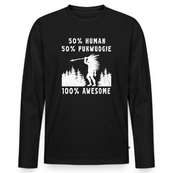Pukwudgie Cryptid Folklore Myths - Men's Premium Organic Long Sleeve Shirt - black - Front - Nico (187cm)