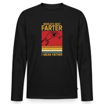 World's Best Farter I Mean Father - Men's Premium Organic Long Sleeve Shirt - black - Front - Nico (187cm)