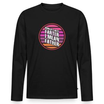 World's Best Farter I Mean Father - Men's Premium Organic Long Sleeve Shirt - black - Front - Nico (187cm)