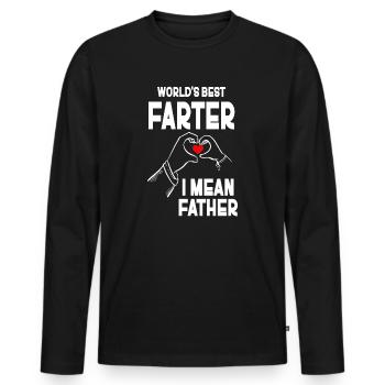 World's Best Farter I Mean Father - Men's Premium Organic Long Sleeve Shirt - black - Front - Nico (187cm)