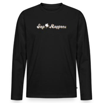 Maple Syrup Tree Tapping Funny Autumn - Men's Premium Organic Long Sleeve Shirt - black - Front - Nico (187cm)