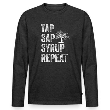 Maple Tree Essence Männer Frauen Lustig - Männer Premium Bio Langarmshirt - Anthrazit meliert - Vorne - Nico (187cm)