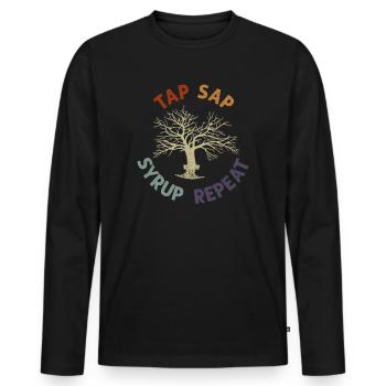 Maple Tree Essence Männer Frauen Lustig - Männer Premium Bio Langarmshirt - Schwarz - Vorne - Nico (187cm)