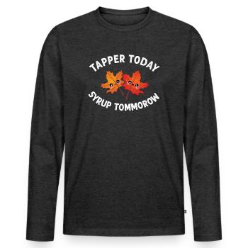 Maple Tree Essence Männer Frauen Lustig - Männer Premium Bio Langarmshirt - Anthrazit meliert - Vorne - Nico (187cm)
