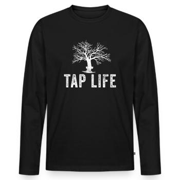 Sirop d’érable Tapper Hommes Femmes Automne - T-shirt manches longues Premium bio Homme - noir - Devant - Nico (187cm)