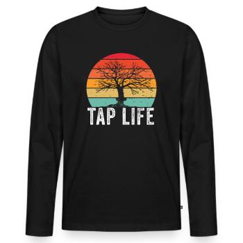 Sirop d’érable Tapper Hommes Femmes Automne - T-shirt manches longues Premium bio Homme - noir - Devant - Nico (187cm)
