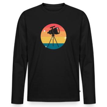 Astronomy Astrophotographer Stargazing - Men's Premium Organic Long Sleeve Shirt - black - Front - Nico (187cm)