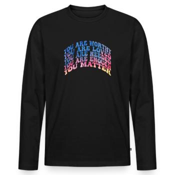 Depression und bipolares Bewusstsein: - Männer Premium Bio Langarmshirt - Schwarz - Vorne - Nico (187cm)