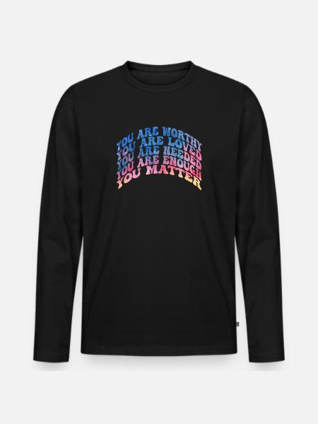 Depression and Bipolar Awareness: - Men's Premium Organic Long Sleeve Shirt - black