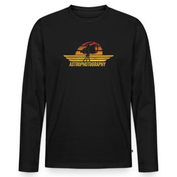 Astronomy Astrophotographer Stargazing - Men's Premium Organic Long Sleeve Shirt - black - Front - Nico (187cm)