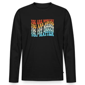 Depression and Bipolar Awareness: - Men's Premium Organic Long Sleeve Shirt - black - Front - Nico (187cm)