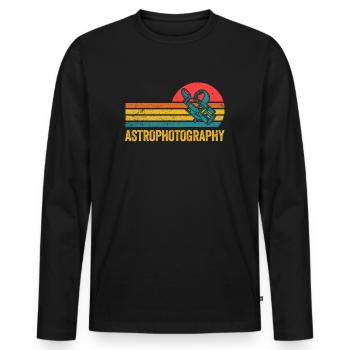Astronomy Astrophotographer Stargazing - Men's Premium Organic Long Sleeve Shirt - black - Front - Nico (187cm)