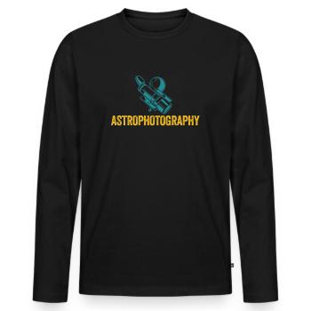 Astronomy Astrophotographer Stargazing - Men's Premium Organic Long Sleeve Shirt - black - Front - Nico (187cm)
