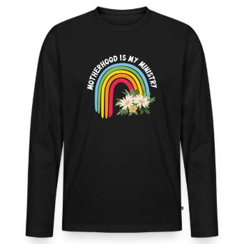Mutterschaft ist mein Dienst - Männer Premium Bio Langarmshirt - Schwarz - Vorne - Nico (187cm)