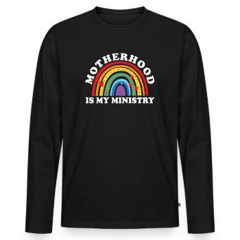 Mutterschaft ist mein Dienst - Männer Premium Bio Langarmshirt - Schwarz - Vorne - Nico (187cm)