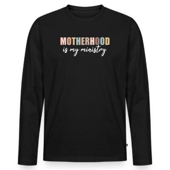 Mutterschaft ist mein Dienst - Männer Premium Bio Langarmshirt - Schwarz - Vorne - Nico (187cm)