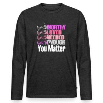 Depression und bipolares Bewusstsein: - Männer Premium Bio Langarmshirt - Anthrazit meliert - Vorne - Nico (187cm)