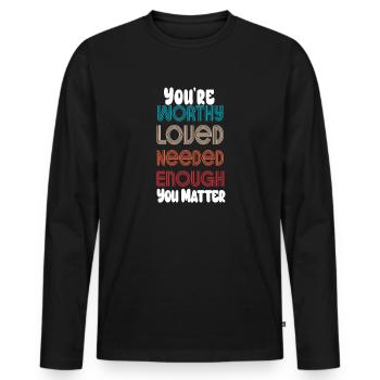Depression and Bipolar Awareness: - Men's Premium Organic Long Sleeve Shirt - black - Front - Nico (187cm)