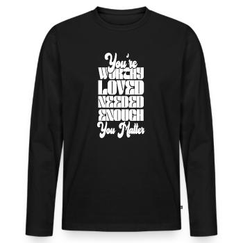 Depression and Bipolar Awareness: - Men's Premium Organic Long Sleeve Shirt - black - Front - Nico (187cm)