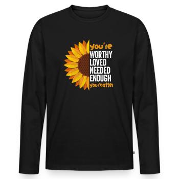 Depression and Bipolar Awareness: - Men's Premium Organic Long Sleeve Shirt - black - Front - Nico (187cm)