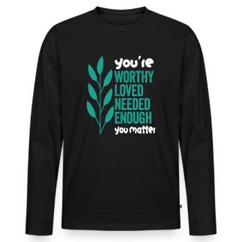Depression and Bipolar Awareness: - Men's Premium Organic Long Sleeve Shirt - black - Front - Nico (187cm)