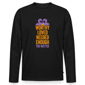 Depression and Bipolar Awareness: - Men's Premium Organic Long Sleeve Shirt - black - Front - Nico (187cm)