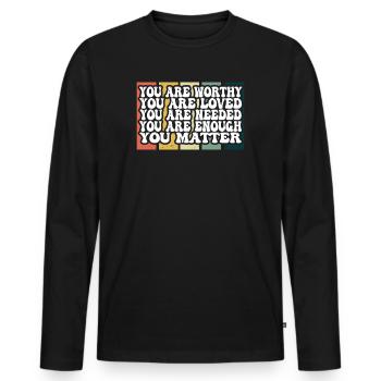 Depression and Bipolar Awareness: - Men's Premium Organic Long Sleeve Shirt - black - Front - Nico (187cm)