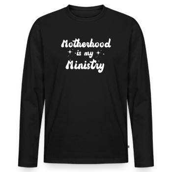 Mutterschaft ist mein Dienst - Männer Premium Bio Langarmshirt - Schwarz - Vorne - Nico (187cm)