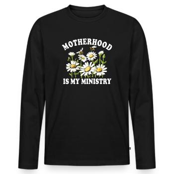 Mutterschaft ist mein Dienst - Männer Premium Bio Langarmshirt - Schwarz - Vorne - Nico (187cm)