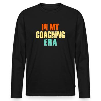 Proud Coach Apparel - Best Coach, Team - Men's Premium Organic Long Sleeve Shirt - black - Front - Nico (187cm)