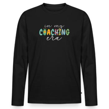 Proud Coach Apparel - Best Coach, Team - Men's Premium Organic Long Sleeve Shirt - black - Front - Nico (187cm)