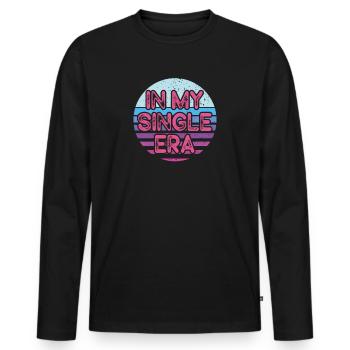 Humour drôle d’amour célibataire : le parfait - T-shirt manches longues Premium bio Homme - noir - Devant - Nico (187cm)