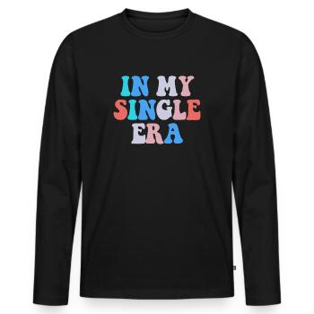 Humour drôle d’amour célibataire : le parfait - T-shirt manches longues Premium bio Homme - noir - Devant - Nico (187cm)