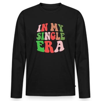 Humour drôle d’amour célibataire : le parfait - T-shirt manches longues Premium bio Homme - noir - Devant - Nico (187cm)
