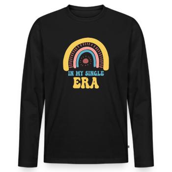 Humour drôle d’amour célibataire : le parfait - T-shirt manches longues Premium bio Homme - noir - Devant - Nico (187cm)