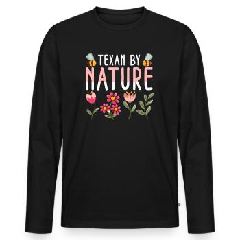 Wildflower Fields Wildflowers Bluebonnet - Men's Premium Organic Long Sleeve Shirt - black - Front - Nico (187cm)