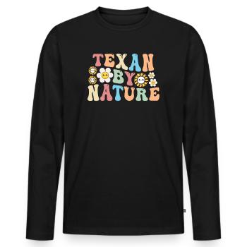 Wildflower Fields Wildflowers Bluebonnet - Men's Premium Organic Long Sleeve Shirt - black - Front - Nico (187cm)
