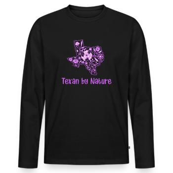 Wildflower Fields Wildflowers Bluebonnet - Men's Premium Organic Long Sleeve Shirt - black - Front - Nico (187cm)