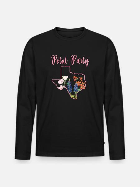 Wildflower Fields Wildflowers Bluebonnet - Men's Premium Organic Long Sleeve Shirt - black